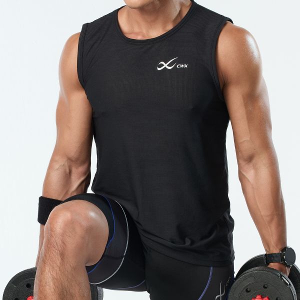 CW-X Outerwear Men เสื้อออกกำลังกายแขนกุด ผู้ชาย รุ่น IC6295 สี BL