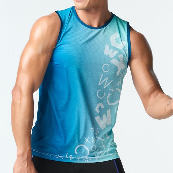 CW-X Outerwear Men เสื้อออกกำลังกายแขนกุด ผู้ชาย รุ่น IC6296 สี TQ