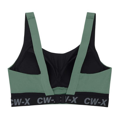 CW-X Sports Bra บราออกกำลังกาย แบบ 2 ตะขอ รุ่น IC4179 สีเขียวออกเทา (GV)