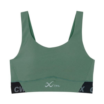 CW-X Sports Bra บราออกกำลังกาย แบบ 2 ตะขอ รุ่น IC4179 สีเขียวออกเทา (GV)