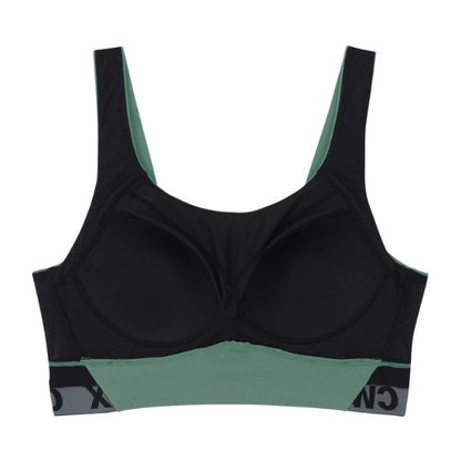 CW-X Sports Bra บราออกกำลังกาย แบบ 2 ตะขอ รุ่น IC4179 สีเขียวออกเทา (GV)