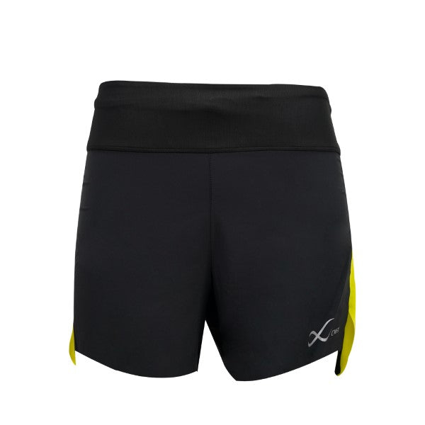 CW-X Outer Short Women, women's running shorts, model IC5101, black and yellow (GR)