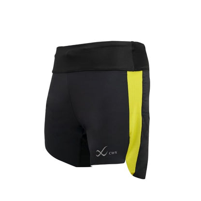 CW-X Outer Short Women, women's running shorts, model IC5101, black and yellow (GR)